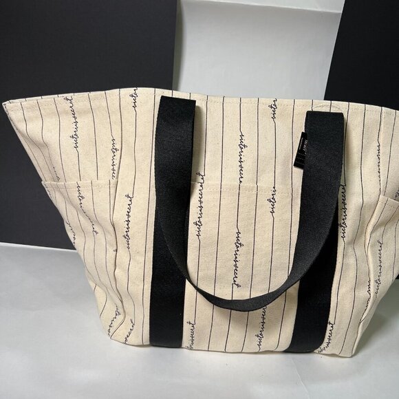 Victoria Secret Weekender Tote Bag Logo Script Beach Gym Pool Travel Bag Zipper - Picture 6 of 13